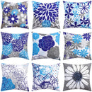 Modern blue floral cushion cover set living room decor