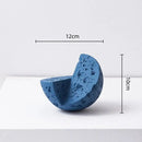 Modern blue geometric square sculpture stack living room decor