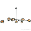 Modern blue glass black gold pendant light living room chandelier