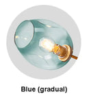 Modern blue glass black gold pendant light living room chandelier