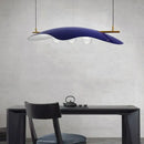 Modern blue glass bubble chandelier dining room pendant light
