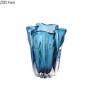 Modern blue glass hydroponic vase office desk decor