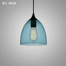Modern blue glass led pendant lamp set dining room lighting