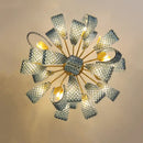 Modern blue glass led pendant lamps bedroom chandelier lighting