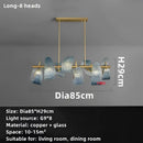 Modern blue glass led pendant lamps bedroom chandelier lighting