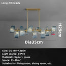 Modern blue glass led pendant lamps bedroom chandelier lighting