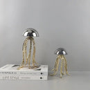 Modern blue & green crystal jellyfish sculpture living room decor