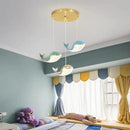 Modern blue green & gold decorbites dolphin chandelier bedroom light