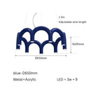 Modern blue metal arch chandelier – kitchen pendant light