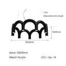 Modern blue metal arch chandelier – kitchen pendant light