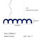 Modern blue metal arch chandelier – kitchen pendant light
