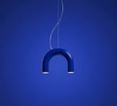 Modern blue metal arch chandelier – kitchen pendant light