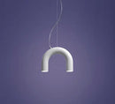 Modern blue metal arch chandelier – kitchen pendant light