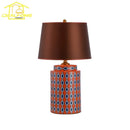 Modern blue & orange ceramic table lamp bedroom desk light