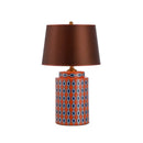 Modern blue & orange ceramic table lamp bedroom desk light