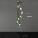 Modern blue queen crystal glass petal chandelier for bedroom