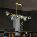 Modern blue queen crystal glass petal chandelier for bedroom