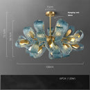 Modern blue queen crystal glass petal chandelier for bedroom