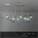 Modern blue queen crystal glass petal chandelier for bedroom