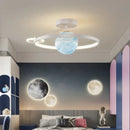 Modern blue star led pendant light bedroom white circular fixture