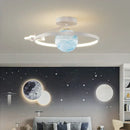 Modern blue star led pendant light bedroom white circular fixture