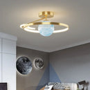 Modern blue star led pendant light bedroom white circular fixture