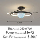 Modern blue star led pendant light bedroom white circular fixture