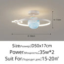 Modern blue star led pendant light bedroom white circular fixture