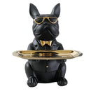 DecorBites™ Bulldog Storage Tray Coin Bank Key Holder Modern Statue Figurine