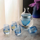Modern blue tinted glass wine pot ice jug set dining room sake decanter