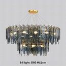 Modern blue & white leaf pendant lights living room gold metal chain