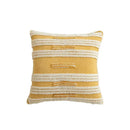 Modern boho mustard & white geometric tufted tassel cushion cover living room