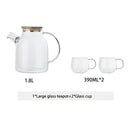 Modern borosilicate glass teapot with wood handle kitchen tea set