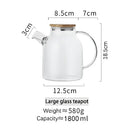 Modern borosilicate glass teapot with wood handle kitchen tea set