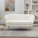 Modern Boucle Loveseat Sofa with Gold Legs for Small Spaces