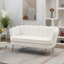 Modern Boucle Loveseat Sofa with Gold Legs for Small Spaces