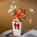 DecorBites™ Bowknot Ceramic Vase Handbag Decor Table Flower Room Decor