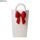 DecorBites™ Bowknot Ceramic Vase Handbag Decor Table Flower Room Decor