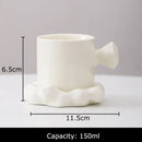 Modern bowknot decor porcelain cup and saucer set dining room mug