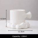Modern bowknot decor porcelain cup and saucer set dining room mug
