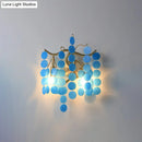 Modern branch design blue & pink glass wall lamp bedroom sconce