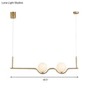 DecorBites™ Modern Brass 2-Head Island Pendant with Adjustable Cord - Ball White Glass Shade - Living Room Ceiling Light