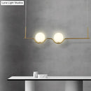 Modern brass 2-head white glass shade pendant – living room light