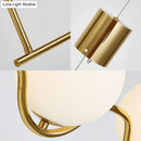 DecorBites™ Modern Brass 2-Head Island Pendant with Adjustable Cord - Ball White Glass Shade - Living Room Ceiling Light