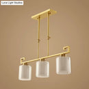 Modern brass 3 head cylinder island lighting kitchen pendant lamp