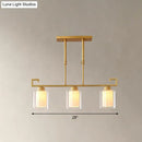 Modern brass 3-light island lamp kitchen glass ceiling fixture
