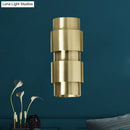 Modern brass 3 tier metal shade wall sconce foyer light
