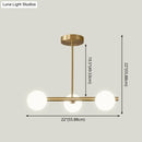 Modern brass 5-light pendant light with spherical glass shade dining room