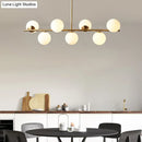Modern brass 6 globe spherical dining room pendant light