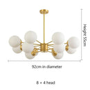 Modern brass 8-light glass ball pendant lights dining room chandelier